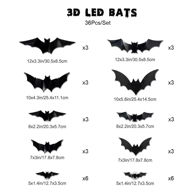 LED Halloween Bat Wall Lights