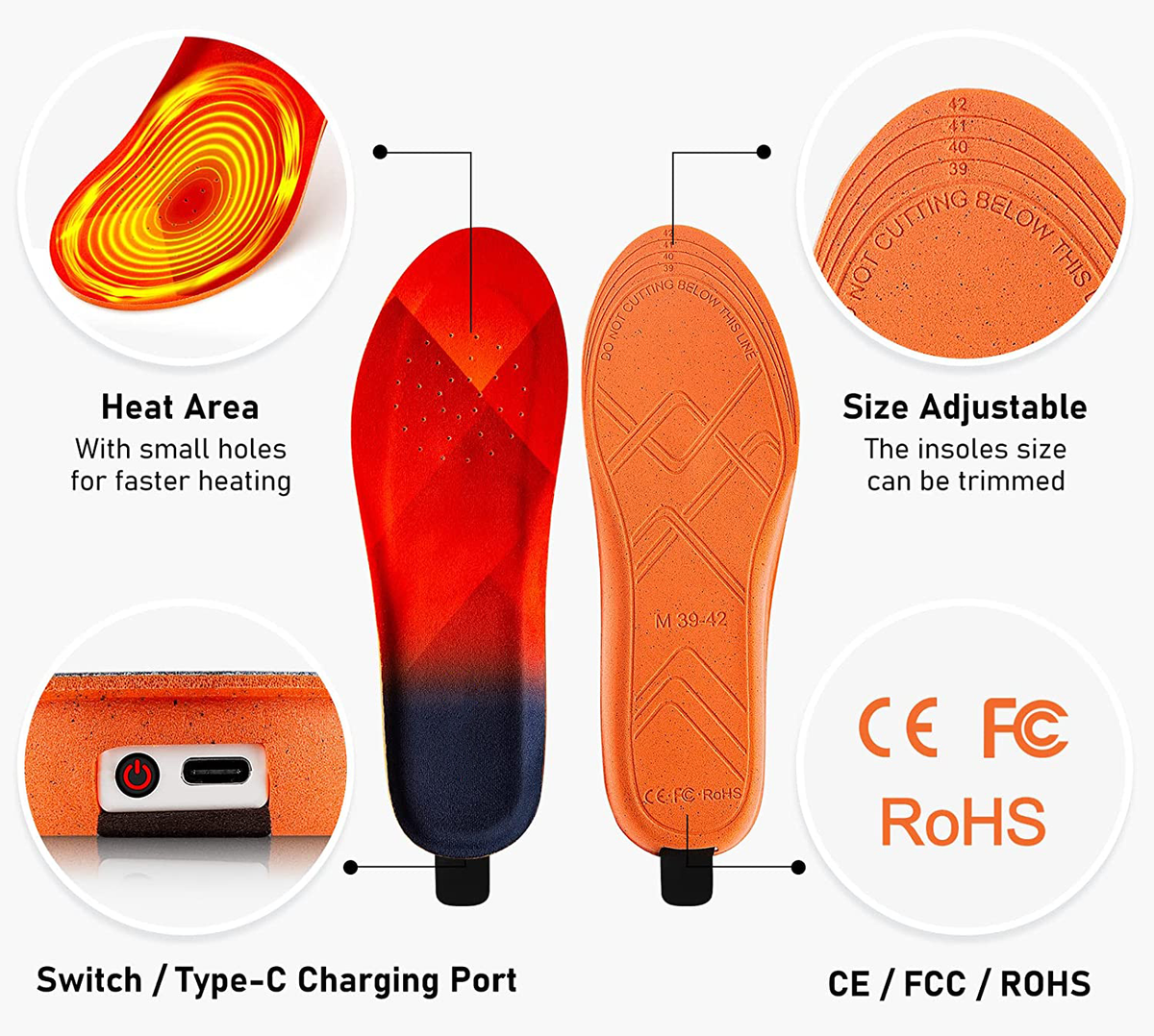 Rechargeable Heated Insoles