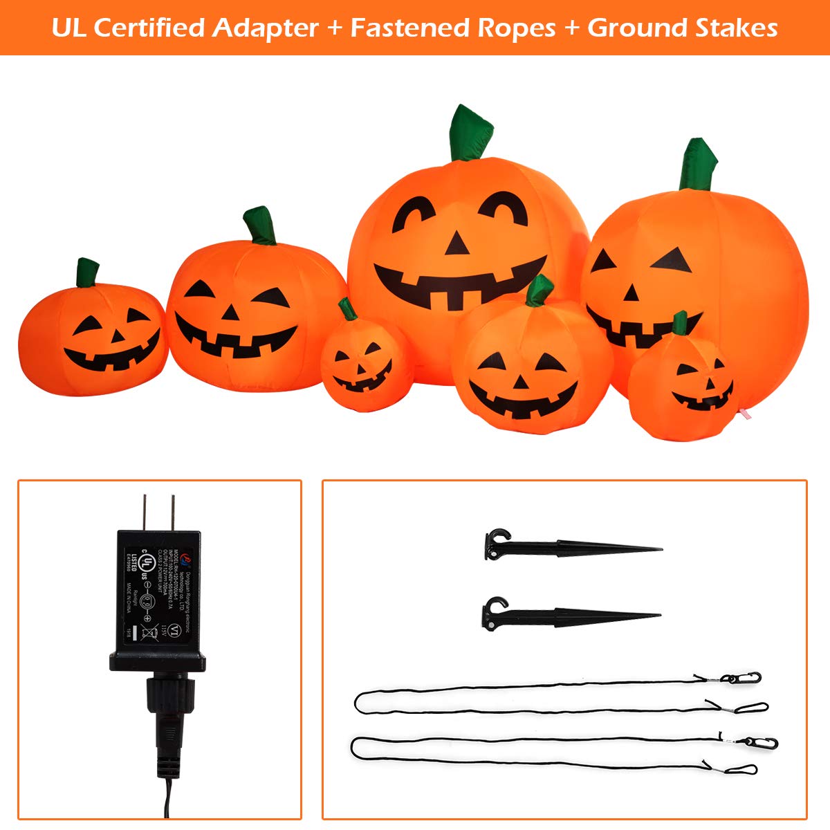 7.5 Ft Inflatable Pumpkin Yard Decoration