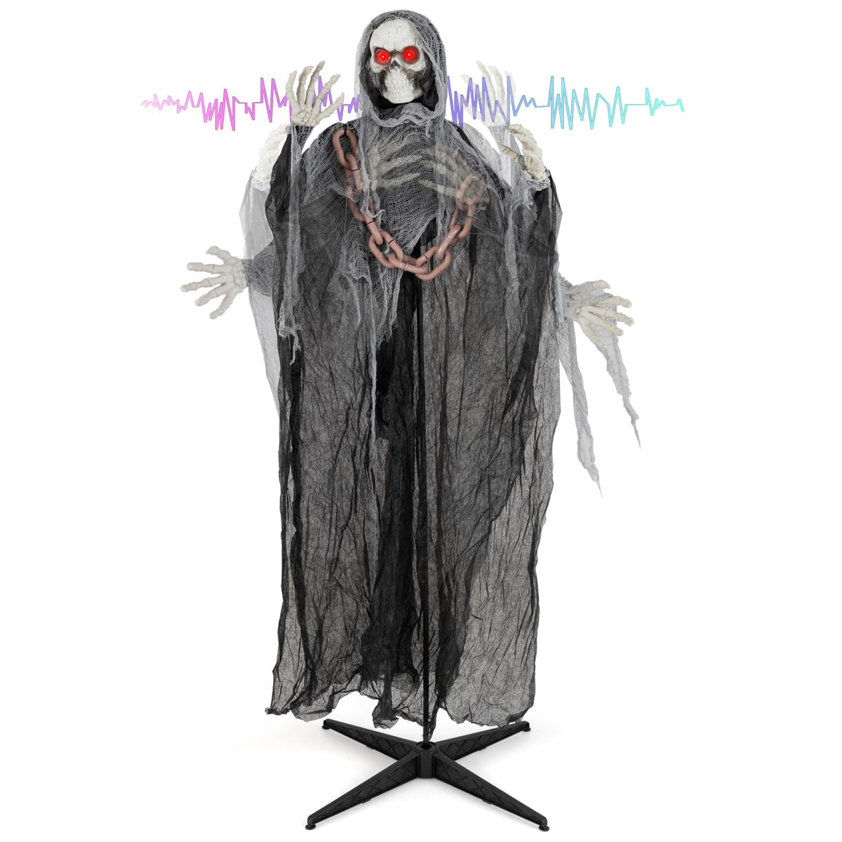 6.4 Ft Animated Grim Reaper with Chain