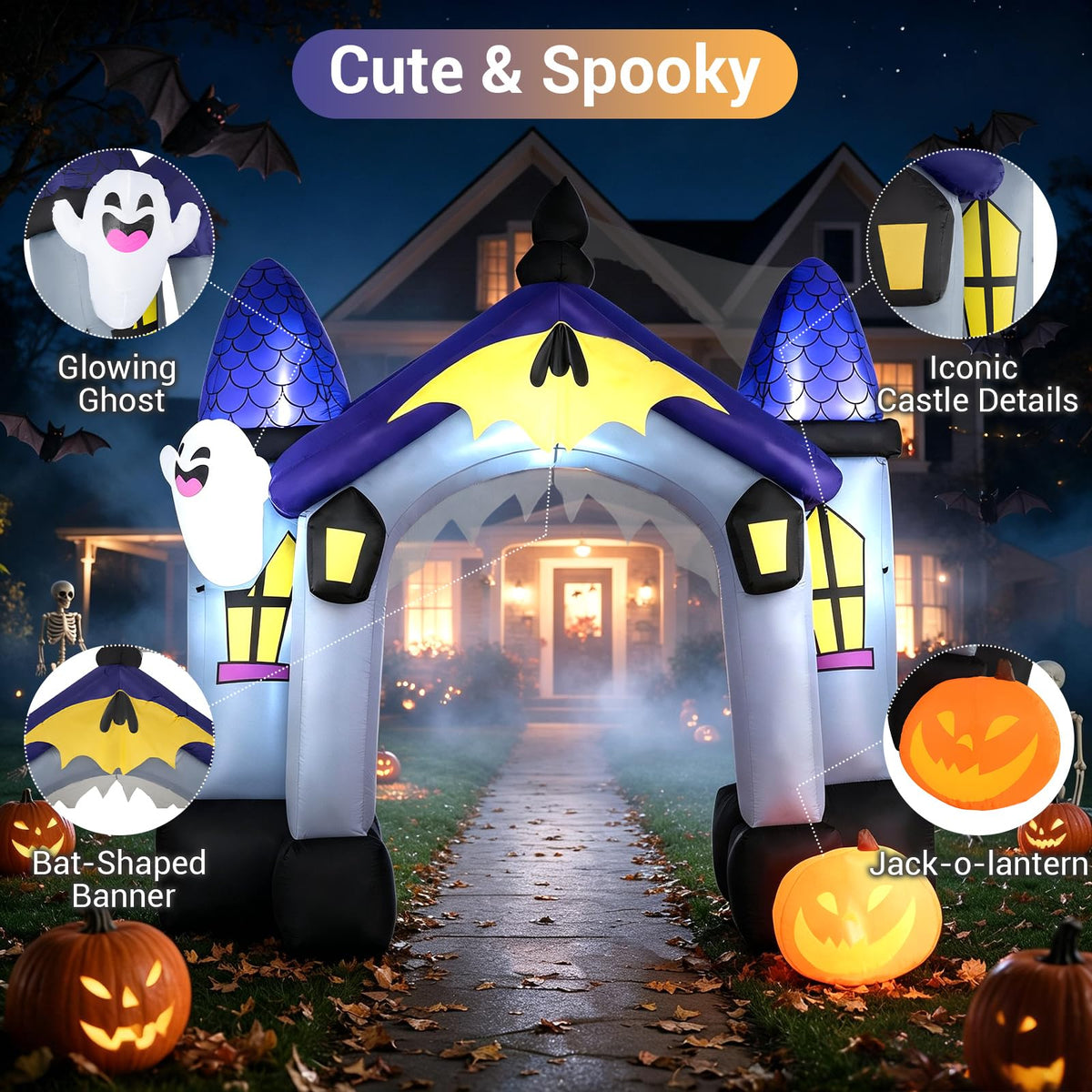 9 Ft Halloween Inflatable Castle Archway