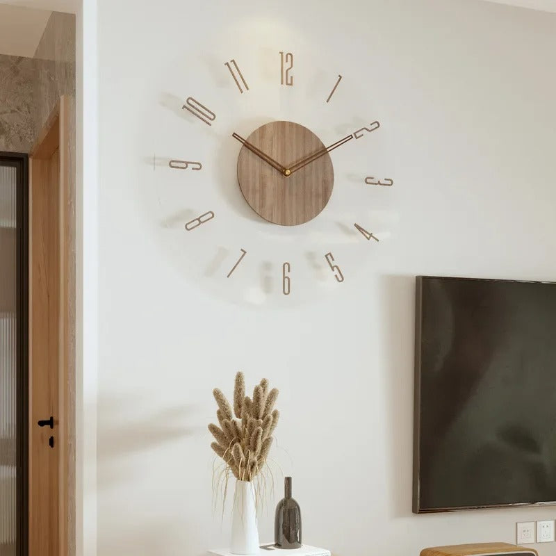 Silent Wooden Wall Clock