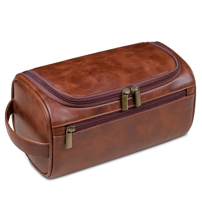 Hanging Leather Toiletry Bag