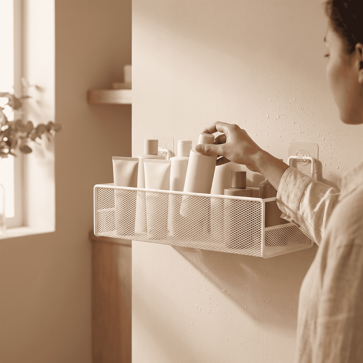 AVELLO No-Drill Shower Organizer – Modern Bathroom Shelf