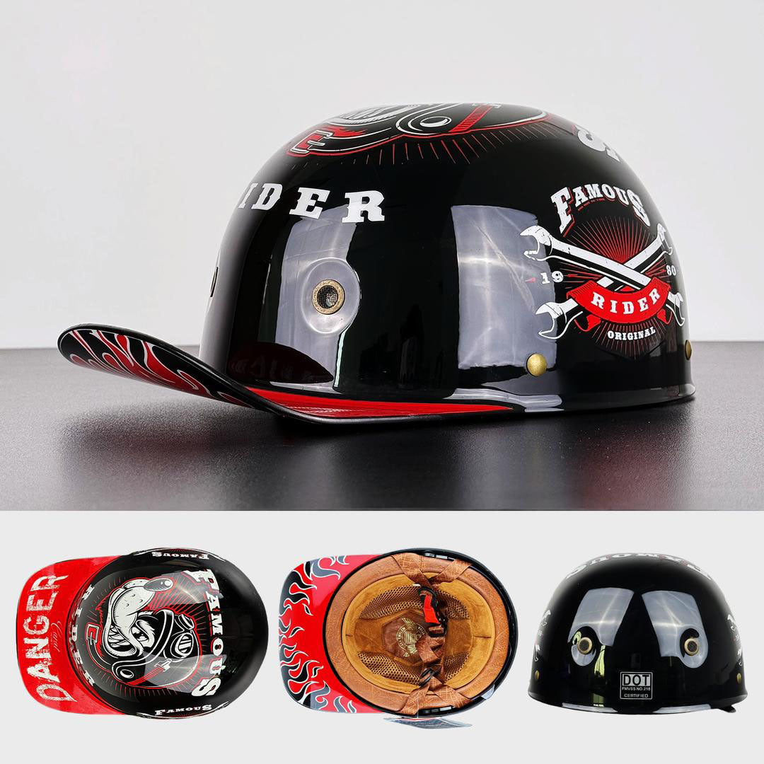 Moto Baseball Half Helmet
