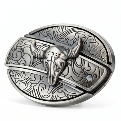 Oval Cowboy Metal Belt Buckle