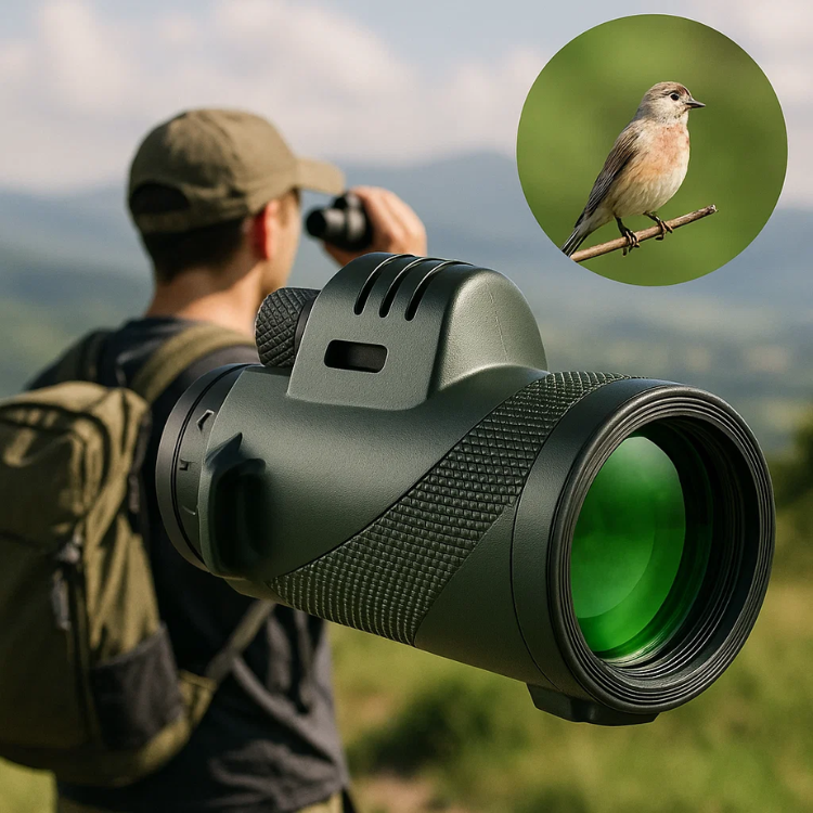 Compact Ultra-Zoom Monocular