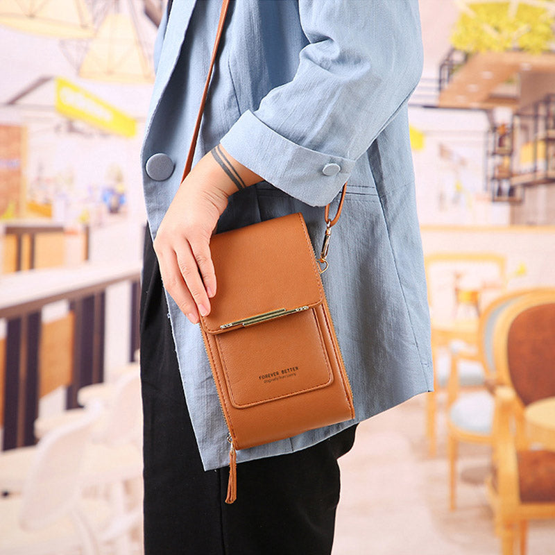 Anti-Theft Leather Touchscreen Bag