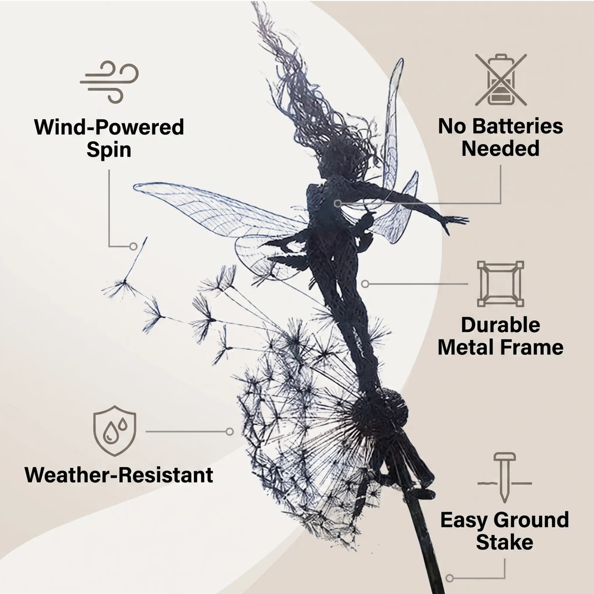 Dancing Steel Fairy Statue