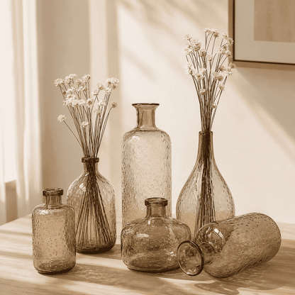 Tinted Geometric Glass Vase