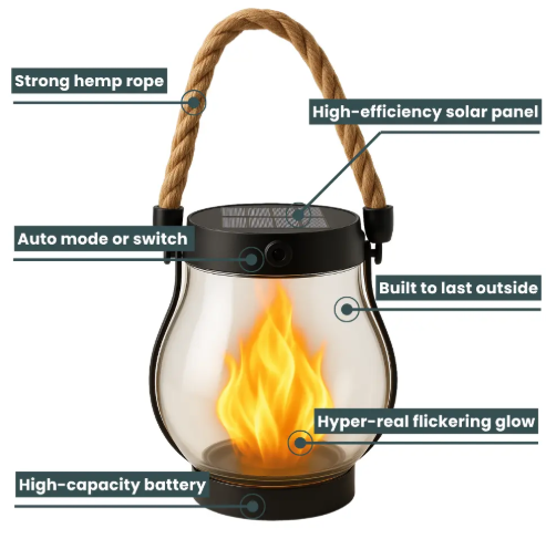 Flickering Solar Garden Light