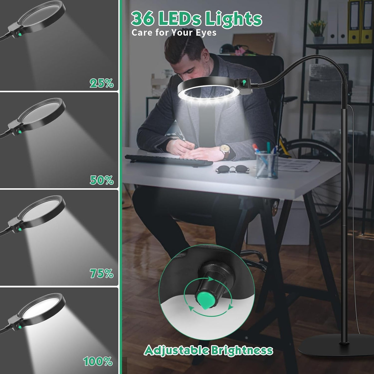 Full-Page LED Magnifying Lamp