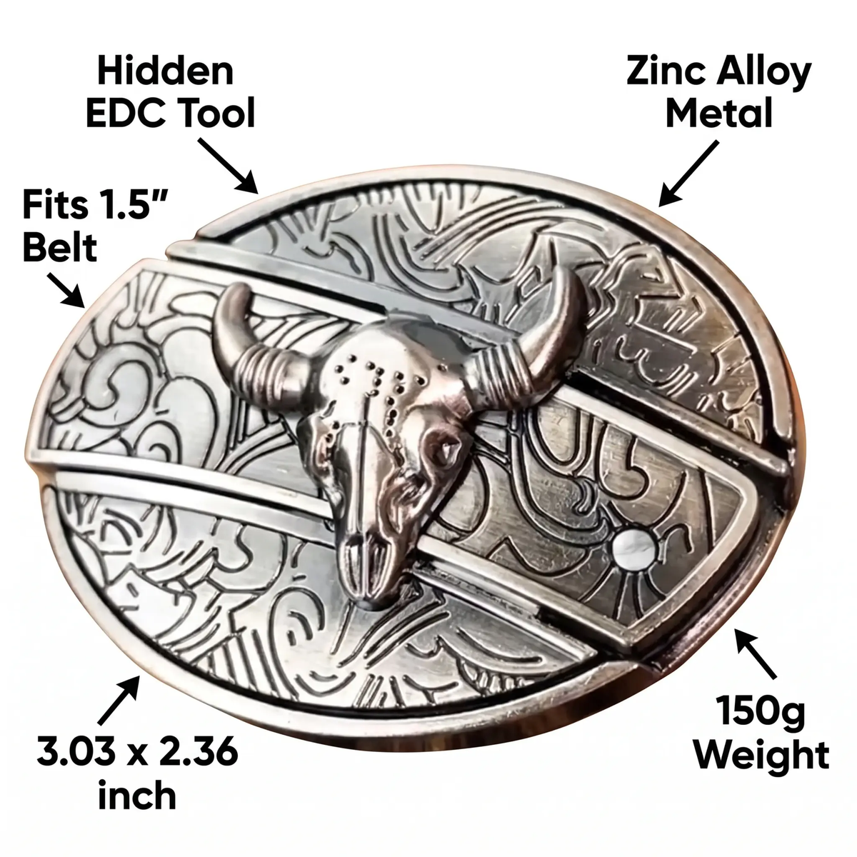Oval Cowboy Metal Belt Buckle