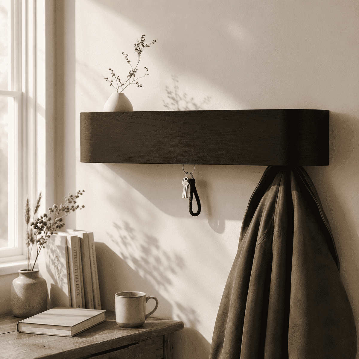 Wall Key Holder with Shelf