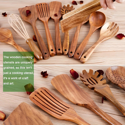 11-Piece Teak Kitchen Utensil Set