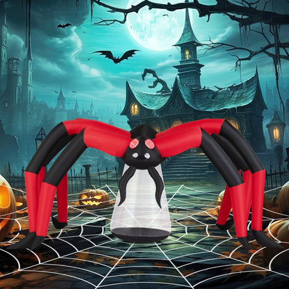 5 Ft Inflatable Spider With Glowing Red Eyes