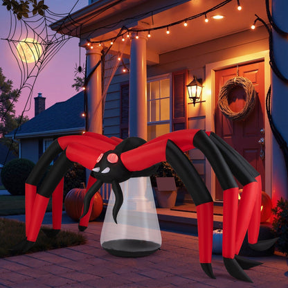 5 Ft Inflatable Spider With Glowing Red Eyes