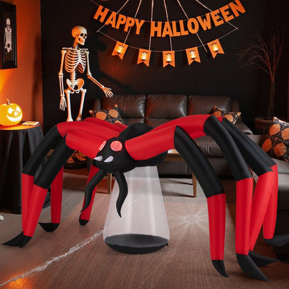 5 Ft Inflatable Spider With Glowing Red Eyes