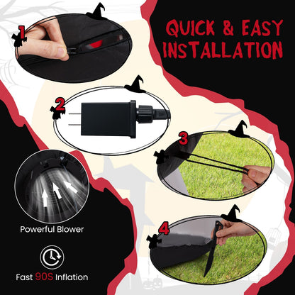 5 Ft Inflatable Spider With Glowing Red Eyes