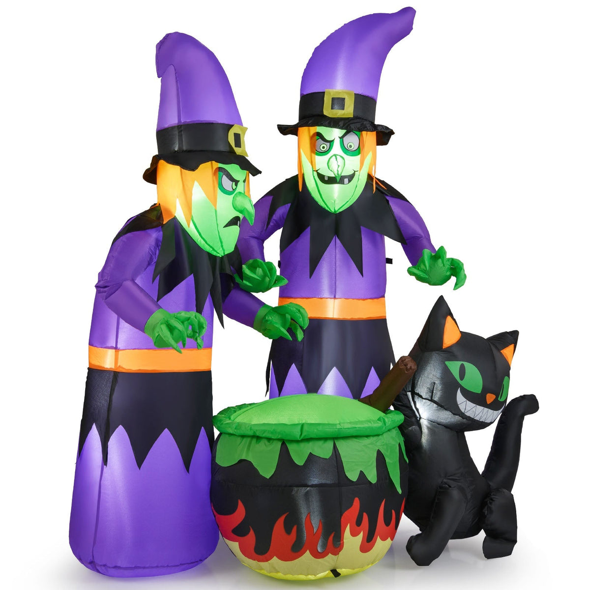 6 Ft Inflatable Witches and Cauldron Yard Decor