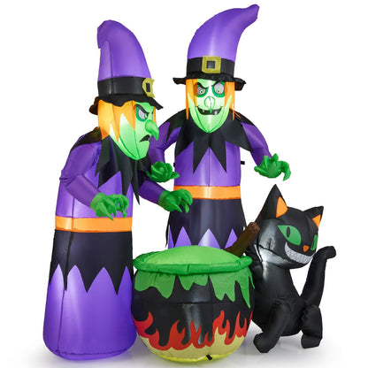 6 Ft Inflatable Witches and Cauldron Yard Decor