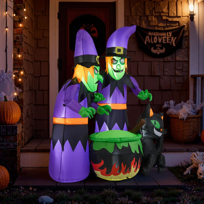6 Ft Inflatable Witches and Cauldron Yard Decor
