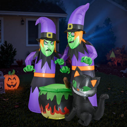 6 Ft Inflatable Witches and Cauldron Yard Decor