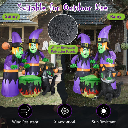 6 Ft Inflatable Witches and Cauldron Yard Decor