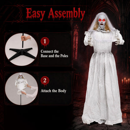 5.7 Ft Animated Ghost Bride with Turning Head
