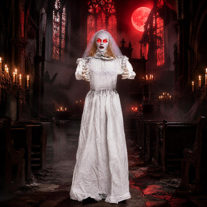 5.7 Ft Animated Ghost Bride with Turning Head