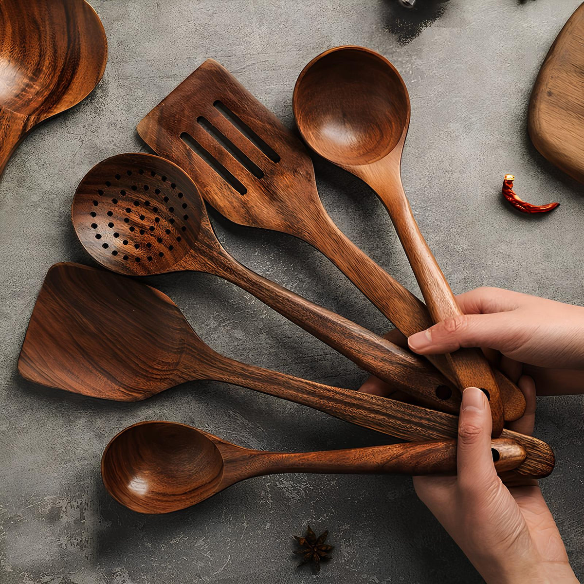 6-Piece Teak Utensil Set