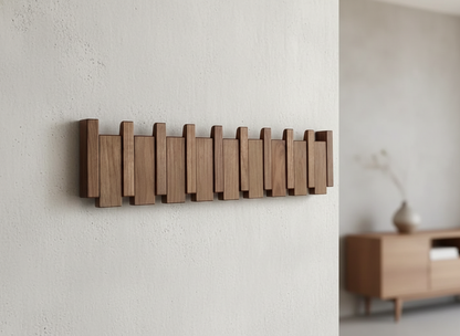 Piano Wooden Wall Coat Rack