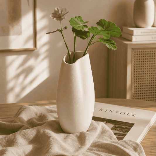 Angled Opening Ceramic Vase