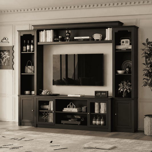 Media Stand with Bookshelf