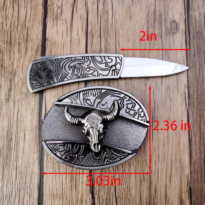 Oval Cowboy Metal Belt Buckle