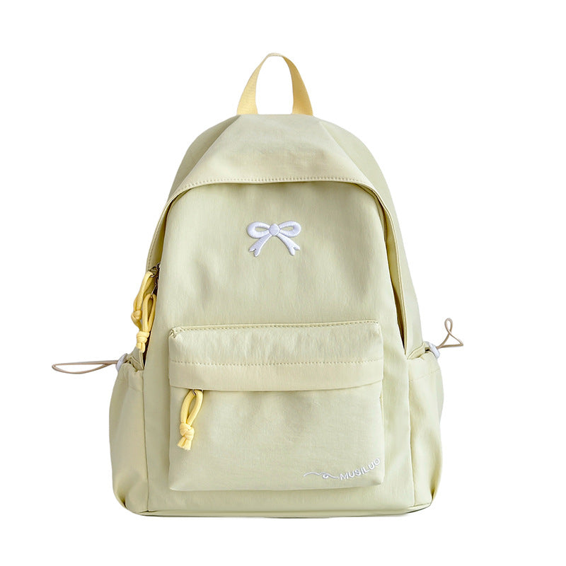 Bow-Embossed School Backpack