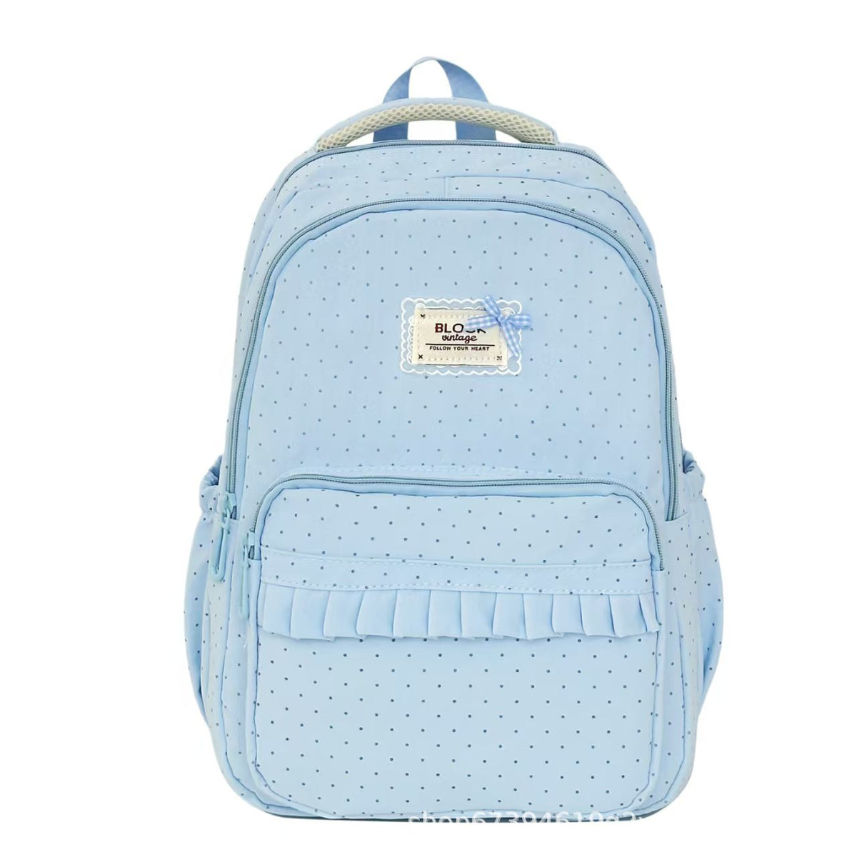 Ruffle Trim Polka Dot Backpack