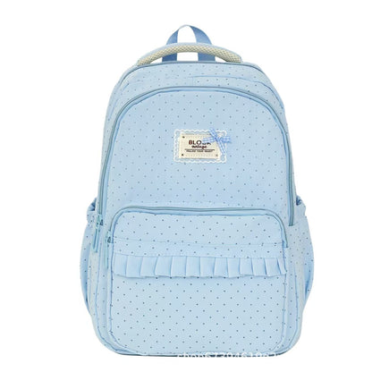 Ruffle Trim Polka Dot Backpack