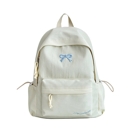 Bow-Embossed School Backpack