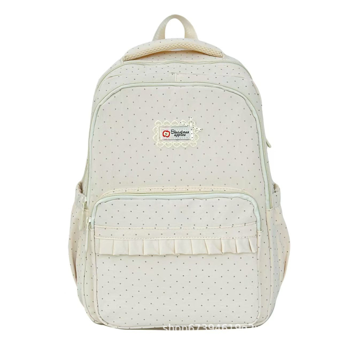 Ruffle Trim Polka Dot Backpack