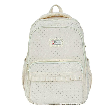Ruffle Trim Polka Dot Backpack