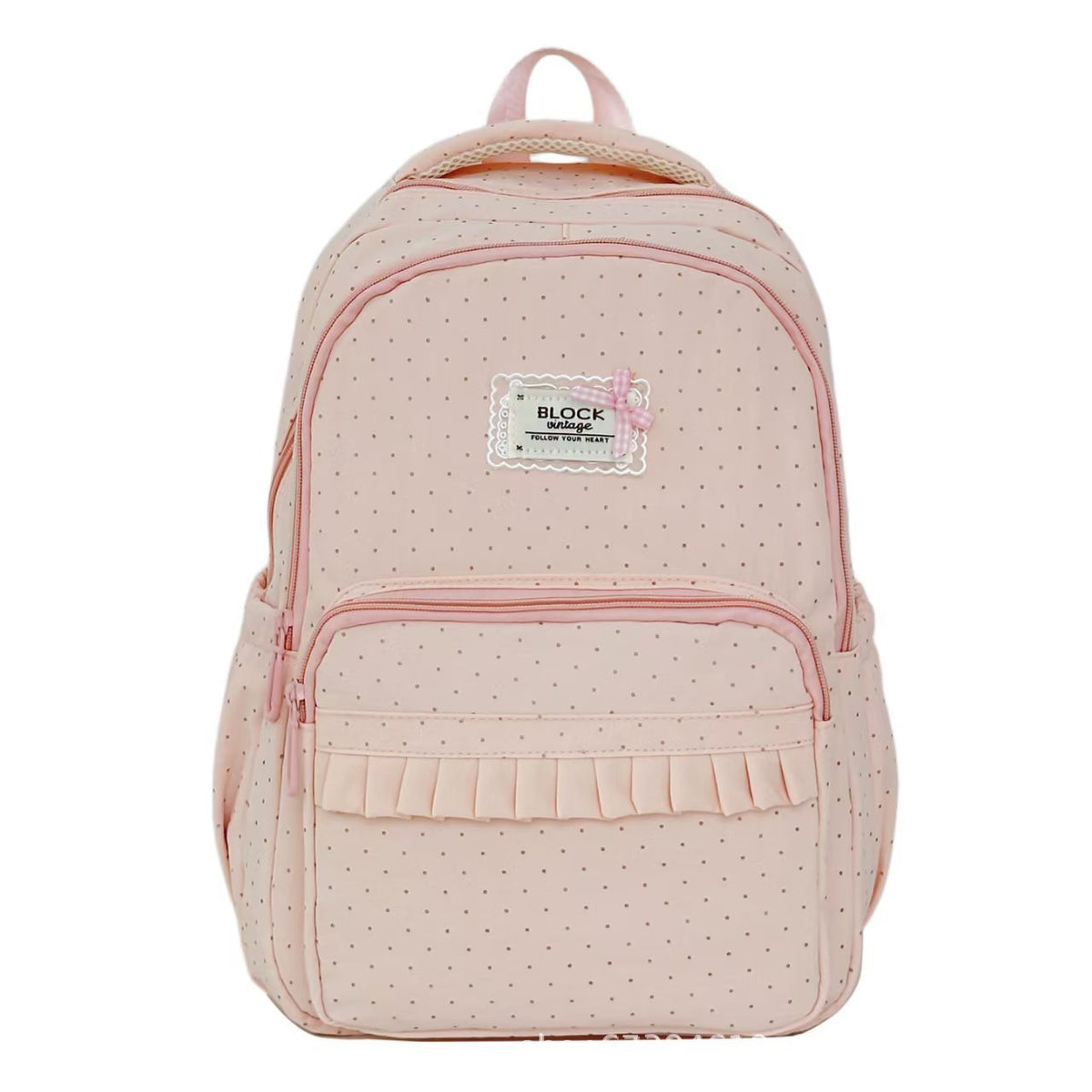 Ruffle Trim Polka Dot Backpack