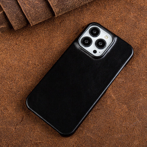 Oil Wax Leather iPhone Case