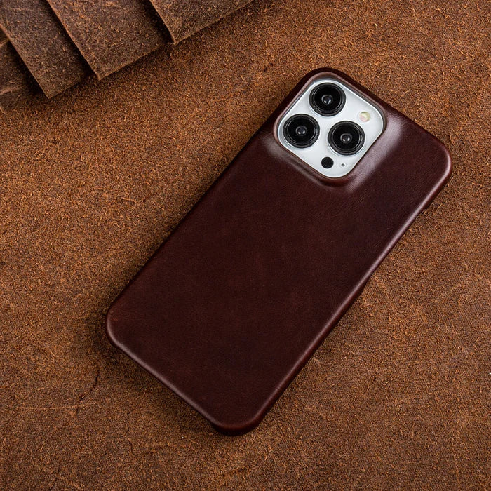 Oil Wax Leather iPhone Case