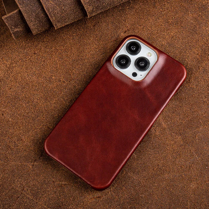 Oil Wax Leather iPhone Case