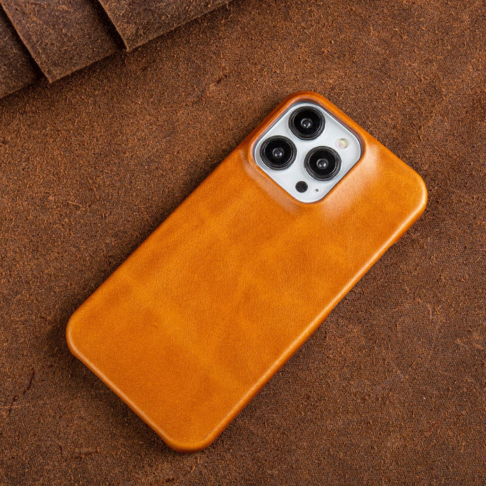 Oil Wax Leather iPhone Case