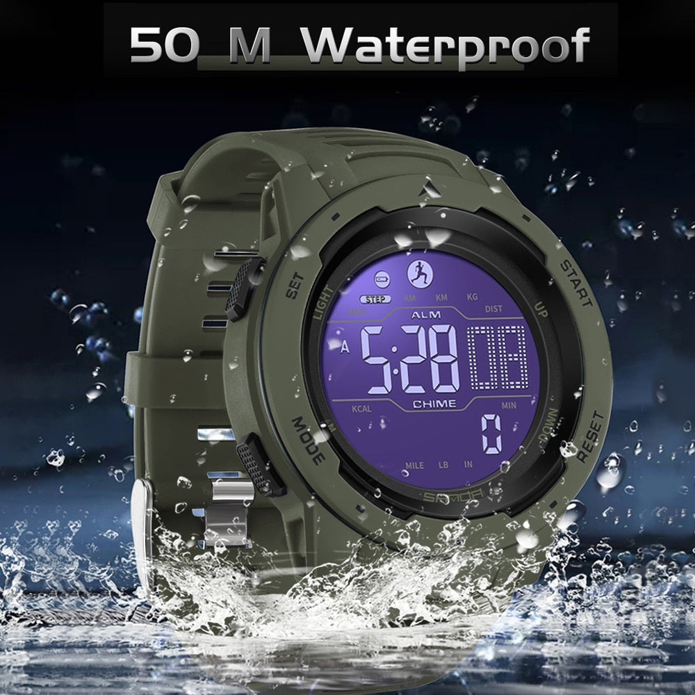 Waterproof Military Pedometer Watch