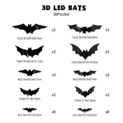 LED Halloween Bat Wall Lights