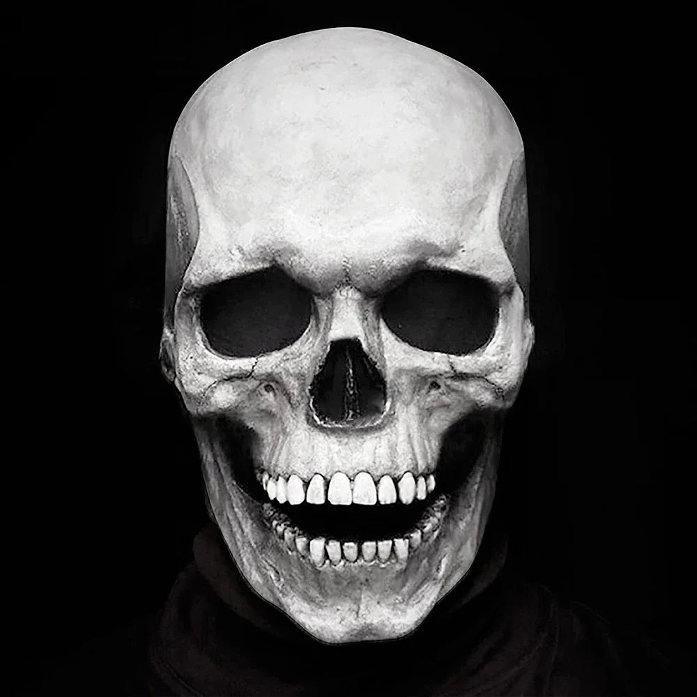 Movable Jaw Latex Skull Mask - Full Head