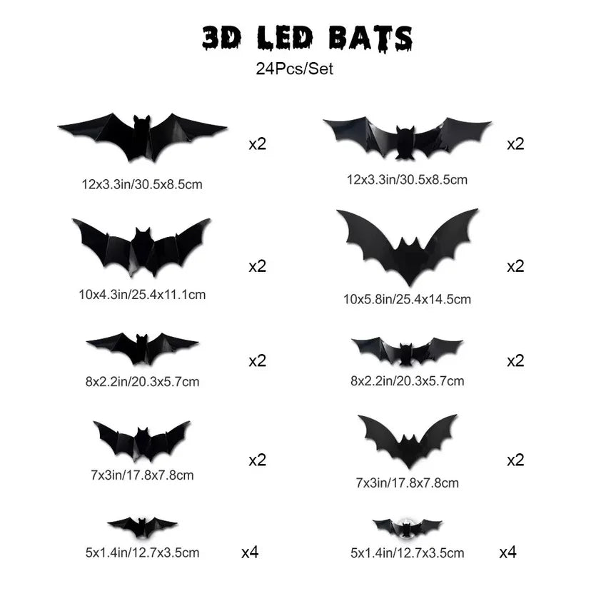 LED Halloween Bat Wall Lights